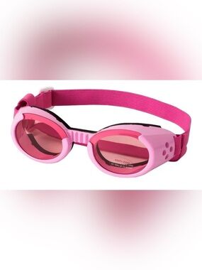 Doggles Protective Dog Eyewear-Pink Frame/Lens-100% UV Block Sunglasses-Size M